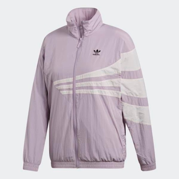 Adidas retro windbreaker jacket in lavender - Picture 1 of 9